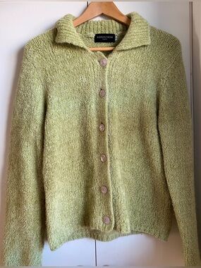 Fluffy Light light Green Cardigan
